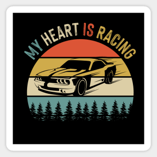 Fathers Day Retro Vintage Speedway Car Racing Sticker